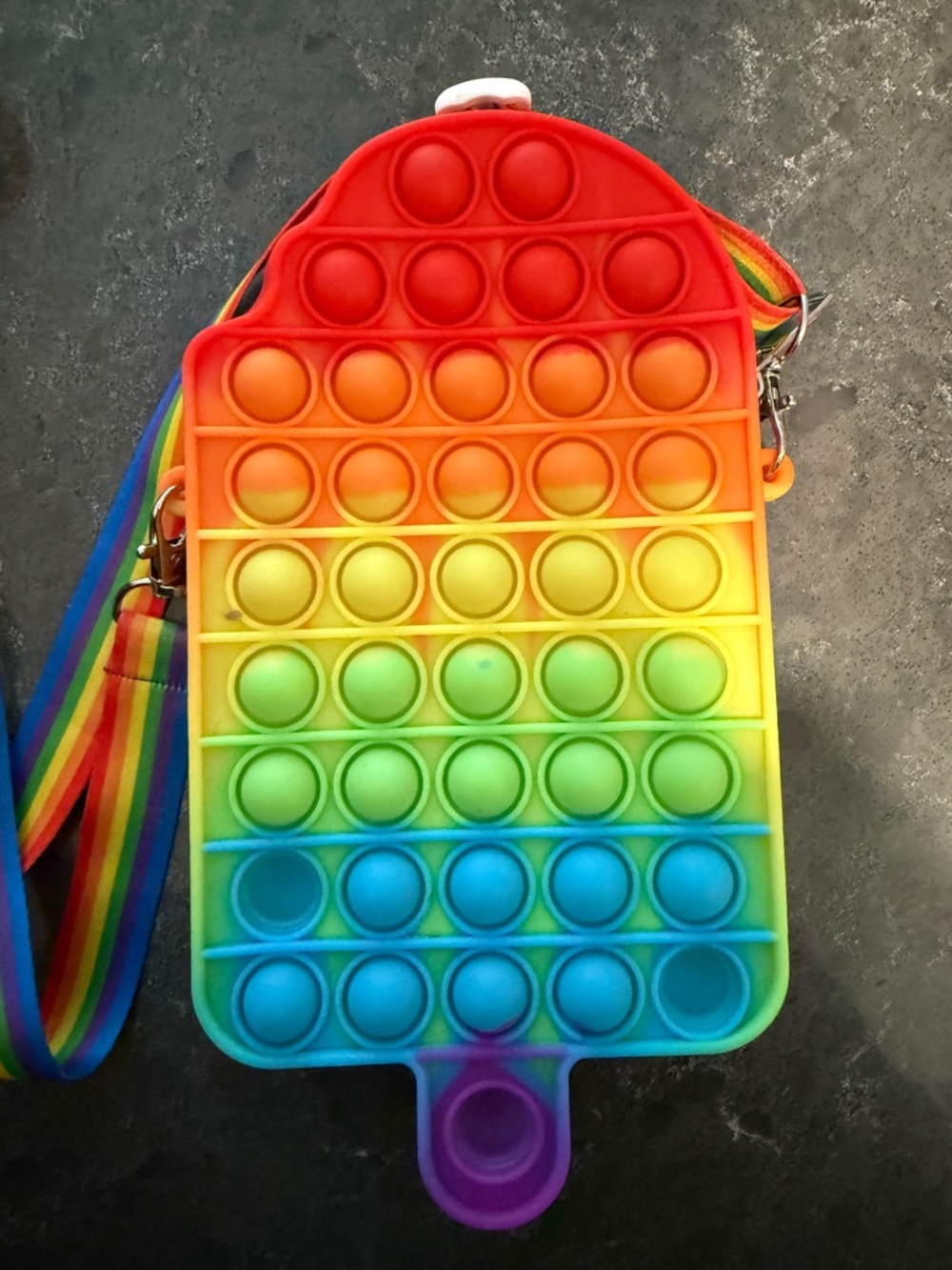 Rainbow Pop-It Fidget Toy Bag with Lanyard - Kids Toys - Picture 4 of 7